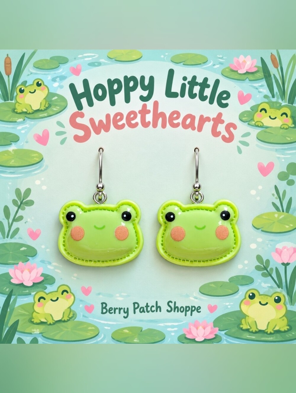 Hoppy Little Sweethearts Froggy Earrings